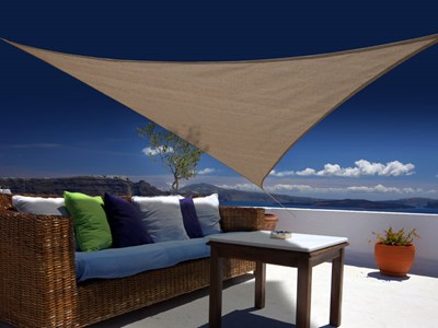 Voile d'ombrage triangulaire 3,60 x 3,60 x 3,60 m - austral - brun - jardiline