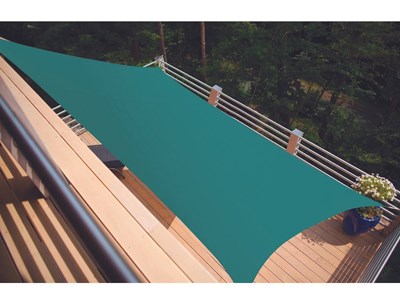 Voile d'ombrage rectangulaire serenity - 4,20 x 3,00 m - bleu canard - jardiline