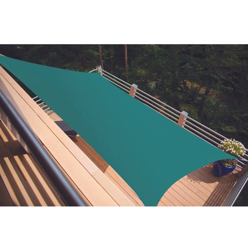 Voile d'ombrage rectangulaire serenity - 4,20 x 3,00 m - bleu canard - jardiline