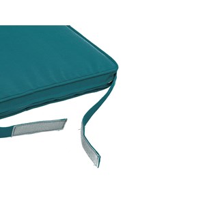 Galette de chaise de jardin bleu canard - 40 x 40 cm - hespéride