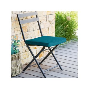 Galette de chaise de jardin bleu canard - 40 x 40 cm - hespéride