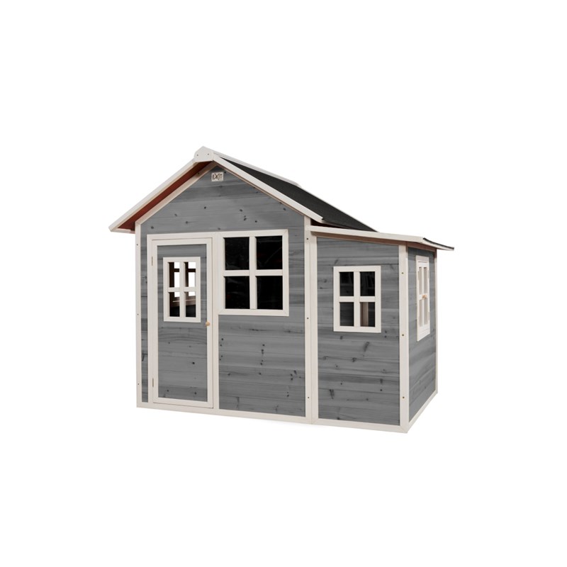 Maisonnette en bois pour enfants loft 150 gris - exit toys