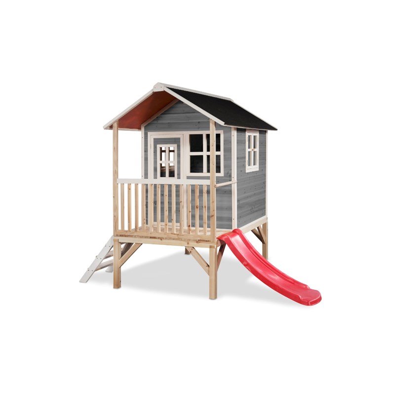 Maisonnette en bois pour enfants loft 300 gris - exit toys