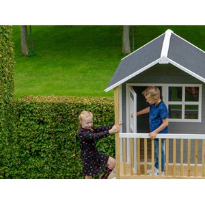 Maisonnette en bois pour enfants loft 300 gris - exit toys
