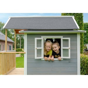 Maisonnette en bois pour enfants loft 350 gris - exit toys