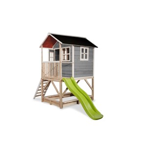 Maisonnette en bois pour enfants loft 500 gris - exit toys
