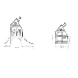 Maisonnette en bois pour enfants fantasia 300 naturel - exit toys