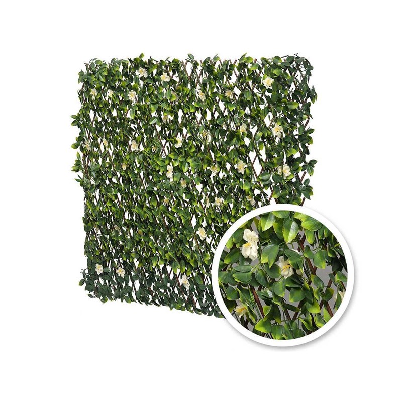 Treillis extensible jasmin fleuris 2 m (2 treillis de1 x 2 m) - jardideco