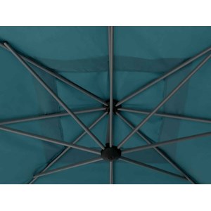 Parasol déporté carré manoa bleu canard - 2,5 x 2,5 m - hespéride