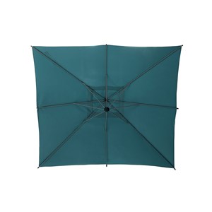 Parasol déporté carré manoa bleu canard - 2,5 x 2,5 m - hespéride