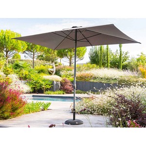 Parasol droit rectangulaire loompa ardoise - 3 x 2 m - hespéride
