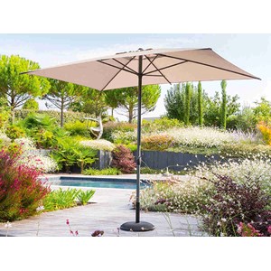 Parasol droit rectangulaire loompa taupe - 3 x 2 m - hespéride