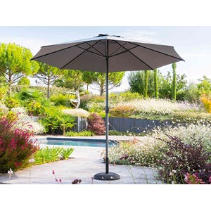 Parasol droit rond loompa ardoise - 3 m - hespéride