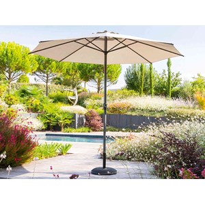 Parasol droit rond loompa taupe - 3 m - hespéride