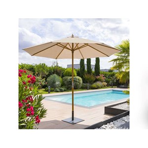 Parasol droit rond tinaei taupe - 3 m - hespéride