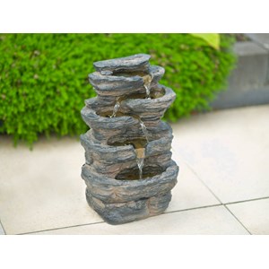 Fontaine de jardin miras avec cascade et éclairage led - ubbink