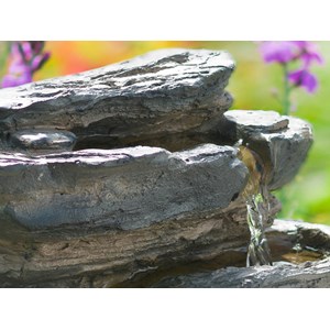 Fontaine de jardin miras avec cascade et éclairage led - ubbink
