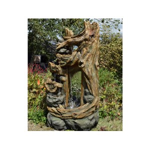 Fontaine de jardin kalloni vieux troncs d'arbre avec éclairage led - ubbink