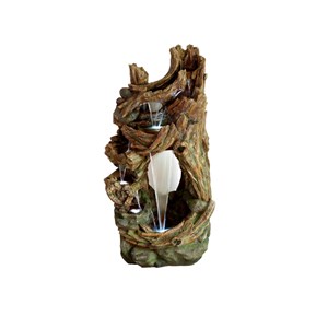 Fontaine de jardin kalloni vieux troncs d'arbre avec éclairage led - ubbink