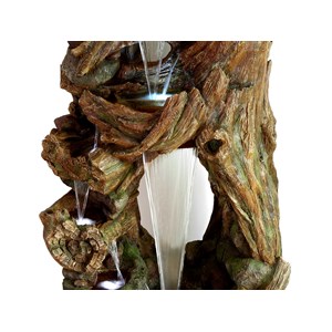 Fontaine de jardin kalloni vieux troncs d'arbre avec éclairage led - ubbink