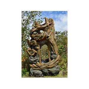 Fontaine de jardin kalloni vieux troncs d'arbre avec éclairage led - ubbink