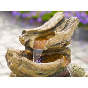 Fontaine de jardin trabia tronc d'arbre avec cascade et éclairage led - ubbink