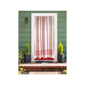 Rideau de porte moustiquaire en toile multicolore rouge 140 x 225 cm - morel