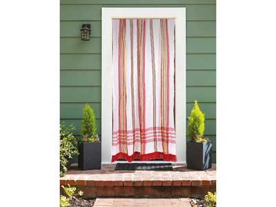 Rideau de porte moustiquaire en toile multicolore rouge 140 x 225 cm - morel