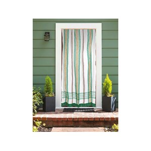 Rideau de porte moustiquaire en toile multicolore vert 140 x 225 cm - morel