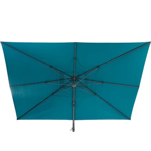 Parasol déporté rectangulaire melhia bleu canard - 4 x 3 m - hespéride