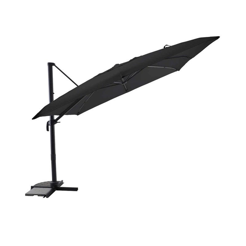 Parasol déportée 3 x 3 m inclinable 5 positions anthracite - jardideco