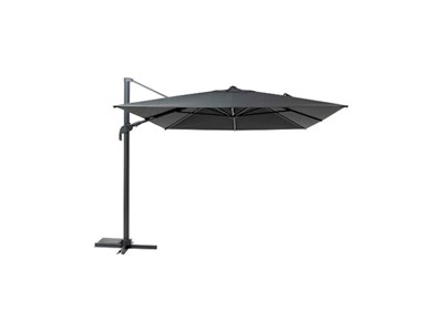 Parasol déporté rectangulaire melhia graphite avec led - 4 x 3 m - hespéride