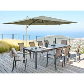 Parasol déporté rectangulaire inclinable melhia laurier - 4 x 3 m - hespéride