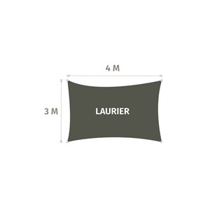 Voile d'ombrage solaire rectangulaire elyora laurier - 4 x 3 m - hespéride