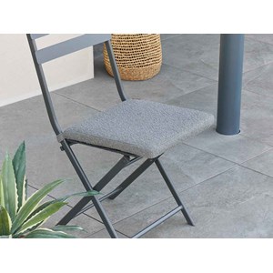 Galette de chaise solfia ardoise - 40 x 40 cm - hespéride