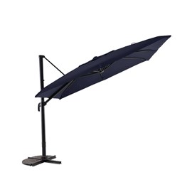 Parasol déportée carré inclinable 5 positions bleu chiné - 3 x 3 m - jardideco