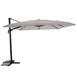 Parasol déportée carré inclinable 5 positions ecru chiné - 3 x 3 m - jardideco