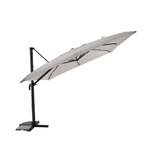 Parasol déportée carré inclinable 5 positions ecru chiné - 3 x 3 m - jardideco