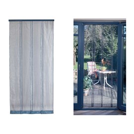 Rideau de porte moustiquaire mosquito gris - 100 x 220 cm - morel