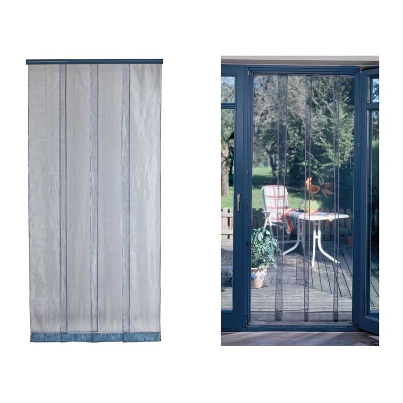 Rideau de porte moustiquaire mosquito gris - 100 x 220 cm - morel