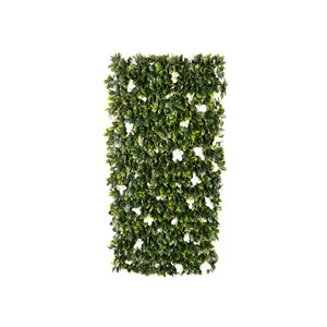 Treillis extensible en osier avec feuillage - jasmin - 100 x 200 cm - nature