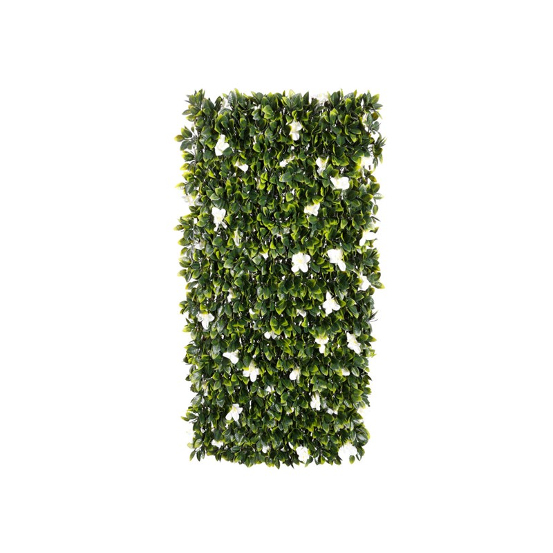 Treillis extensible en osier avec feuillage - jasmin - 100 x 200 cm - nature