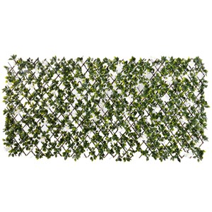 Treillis extensible en osier avec feuillage - jasmin - 100 x 200 cm - nature