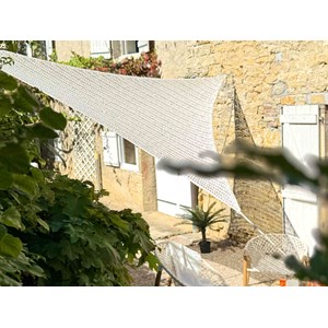 Ombrière macramé en polycoton triangulaire, fait main, 3 m - jardiline