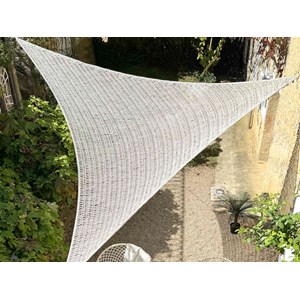 Ombrière macramé en polycoton triangulaire, fait main, 3 m - jardiline