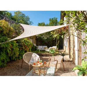 Ombrière macramé en polycoton triangulaire, fait main, 3,6 m - jardiline