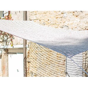 Ombrière macramé en polycoton rectangulaire, fait main, 3 x 2 m - jardiline