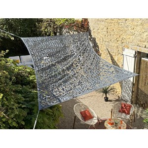 Filet d'ombrage rectangulaire polyester oxford, 4 x 3 m, army gris - jardiline