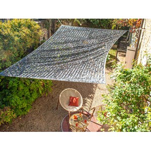 Filet d'ombrage rectangulaire polyester oxford, 4 x 3 m, army gris - jardiline