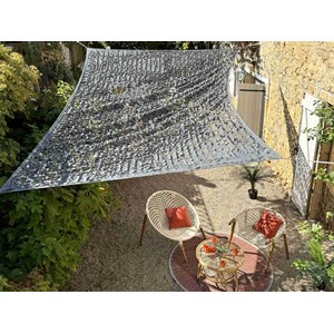 Filet d'ombrage rectangulaire polyester oxford, 4 x 3 m, army gris - jardiline